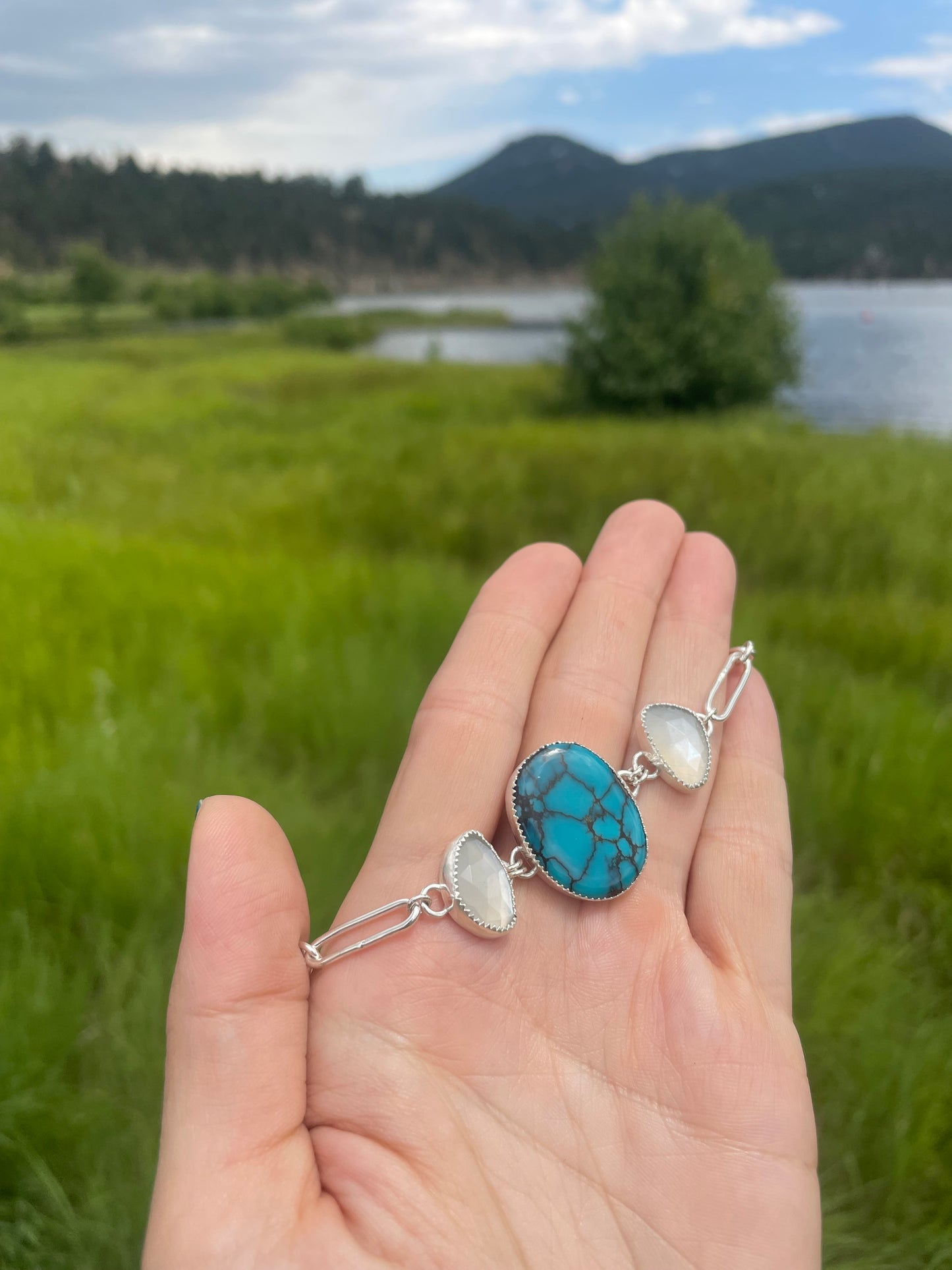 Moon River and Grey Moonsone Choker Necklace