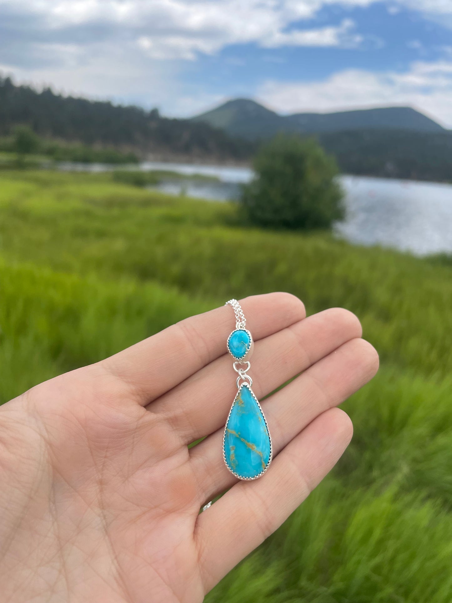 Turquoise Mountain Drop Necklace