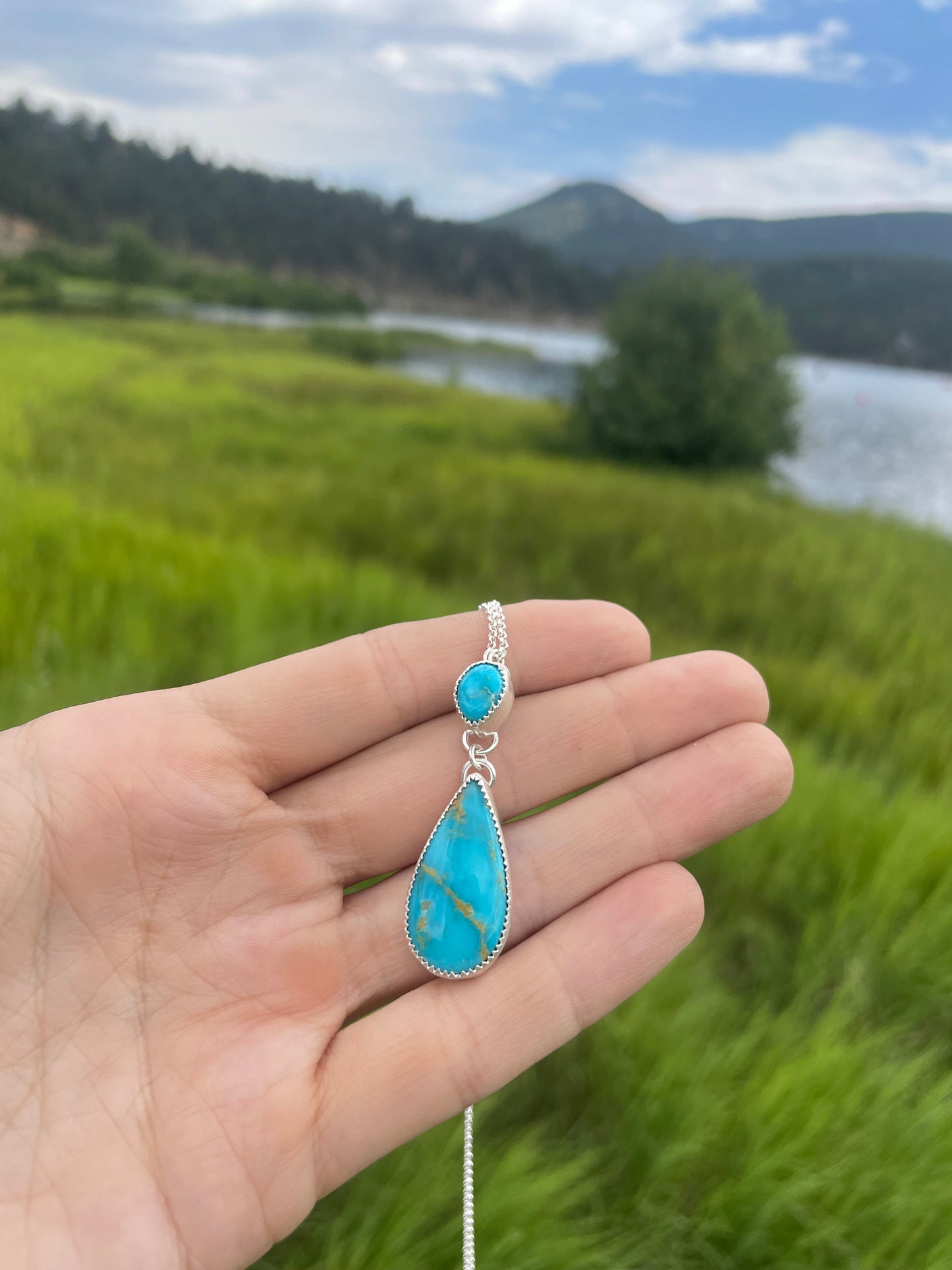 Turquoise Mountain Drop Necklace