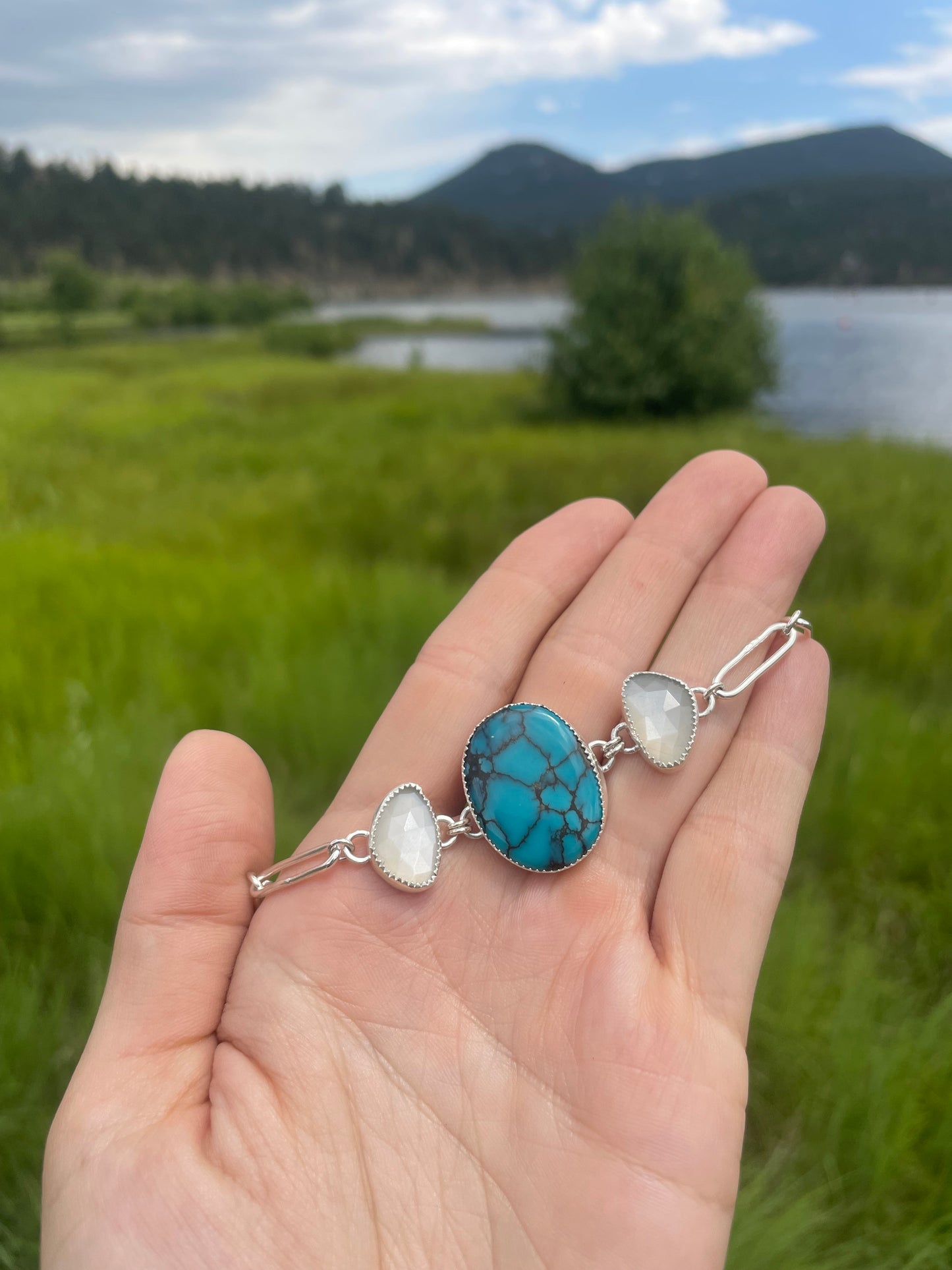 Moon River and Grey Moonsone Choker Necklace