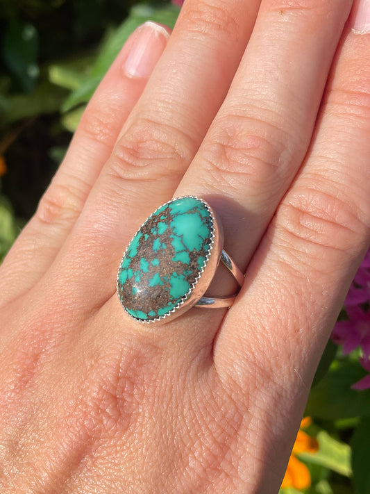 Bamboo Turquoise Ring (Size 8)