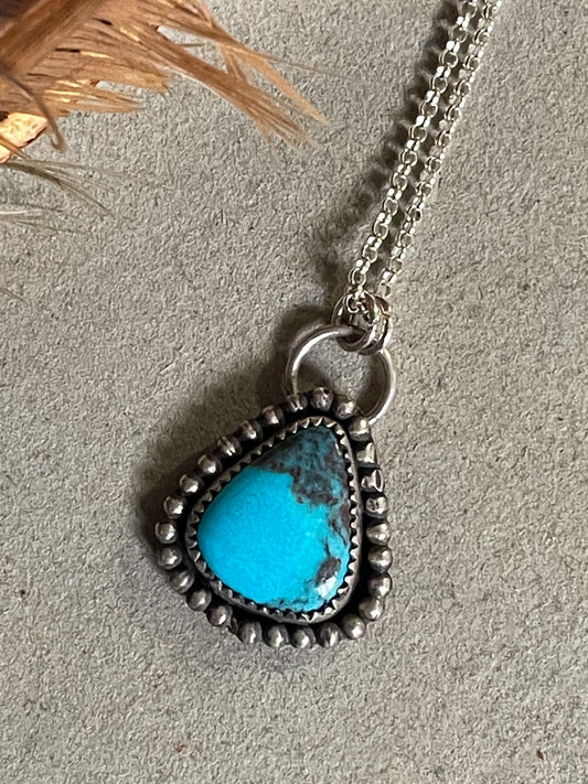 Bisbee Turquoise Beaded Border Everyday Necklace