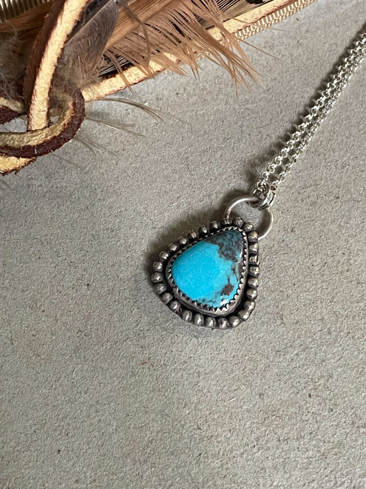 Bisbee Turquoise Beaded Border Everyday Necklace