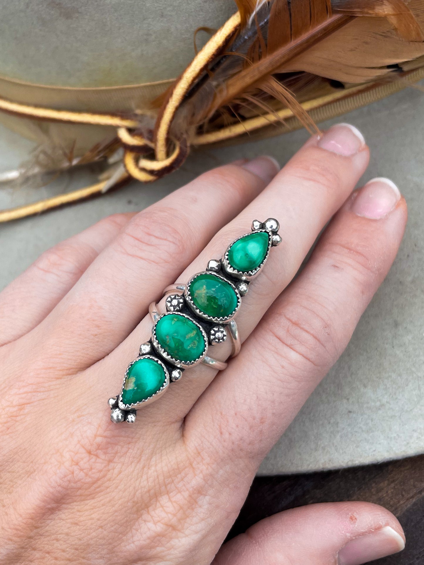 Emerald Valley Turqoise Gypsy Ring (Size 7.5)