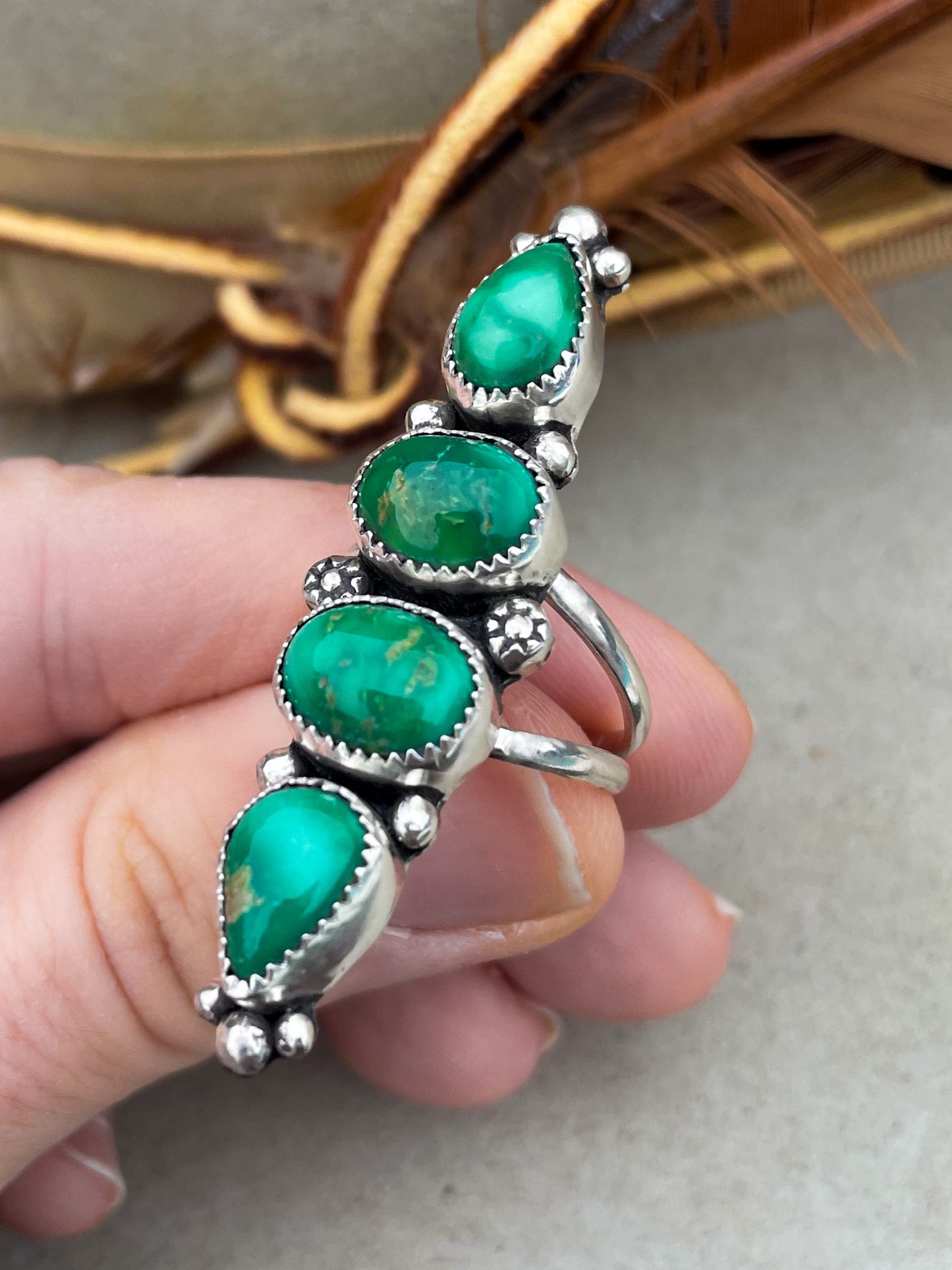 Emerald Valley Turqoise Gypsy Ring (Size 7.5)