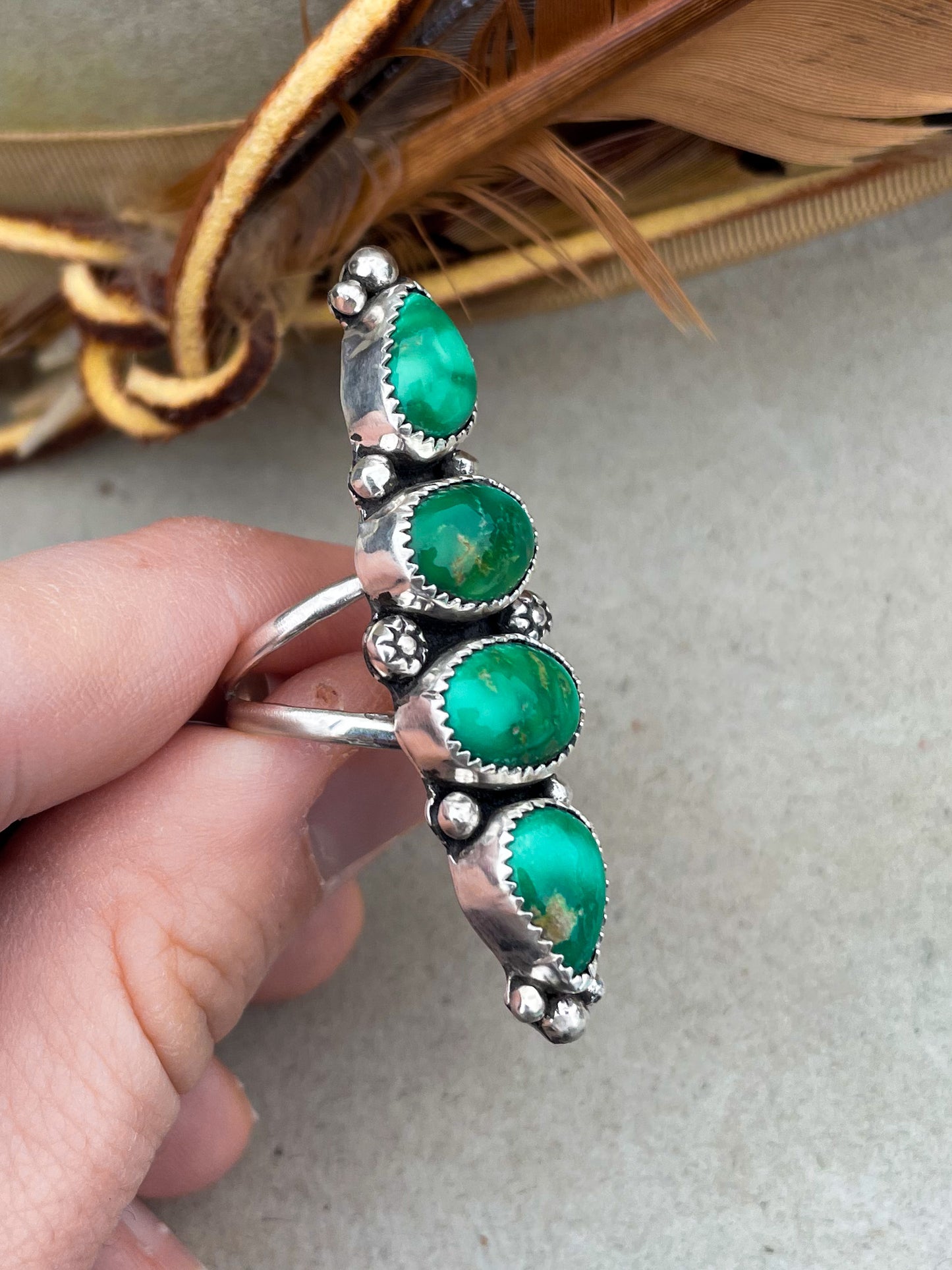 Emerald Valley Turqoise Gypsy Ring (Size 7.5)