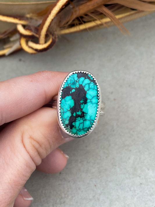 Bamboo Turquoise Ring (Size 8)