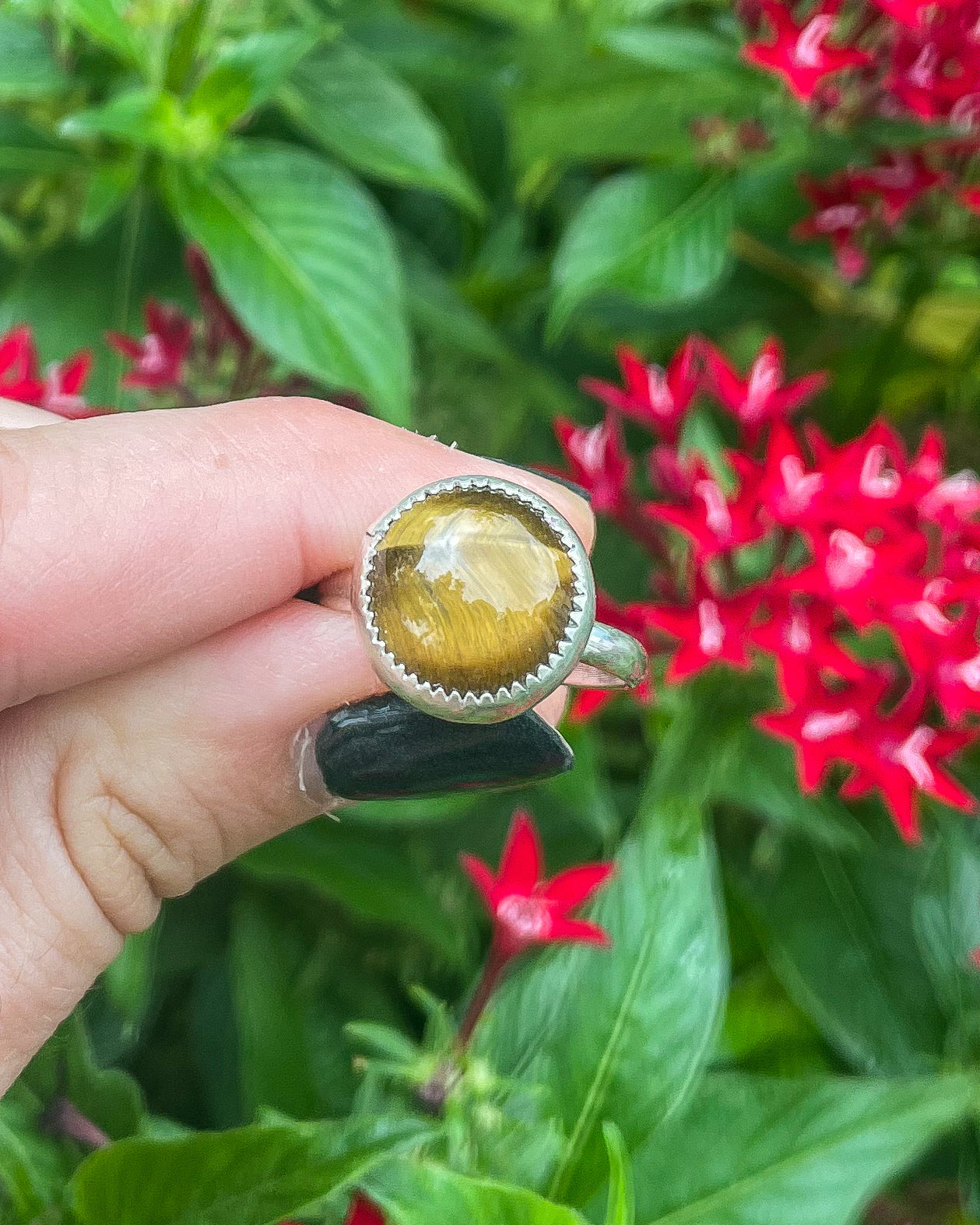 Tiger’s Eye Round Everyday Ring