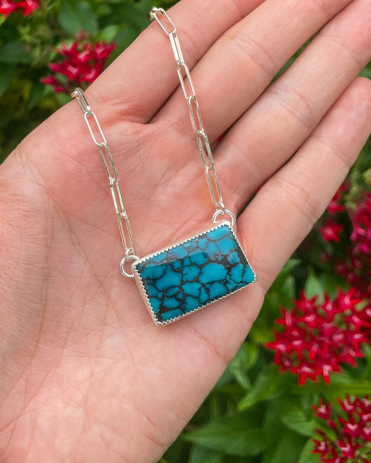 Moon River Turquoise Bar Necklace