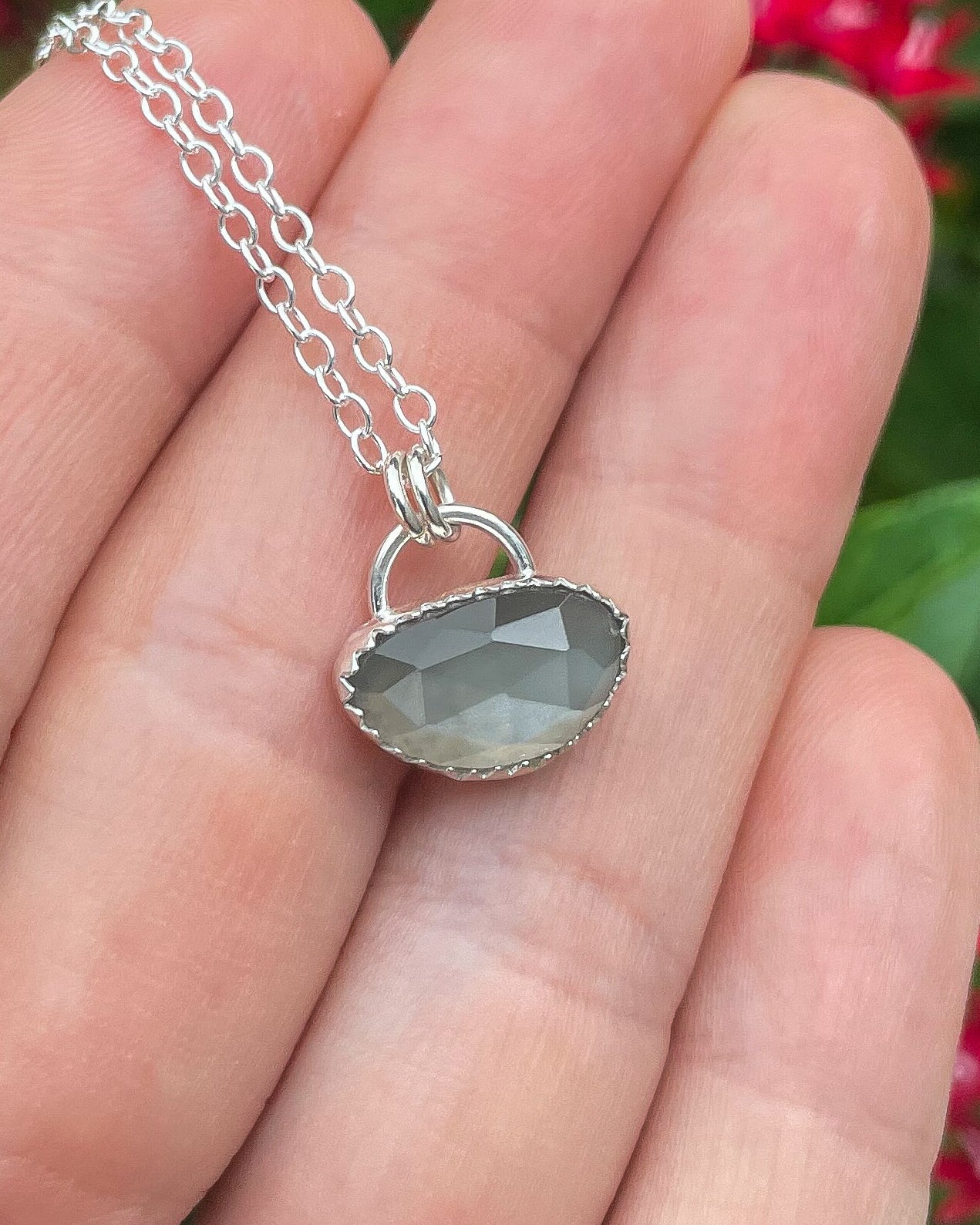 Grey Moonstone Everyday Necklace