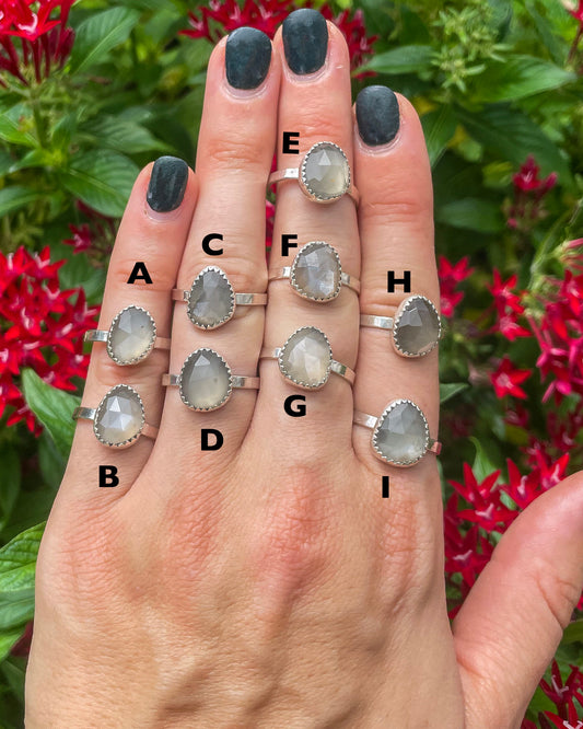 Grey Moonstone Everyday Ring